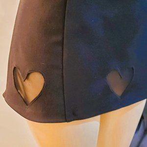 Heart Cutout Black Mini Skirt